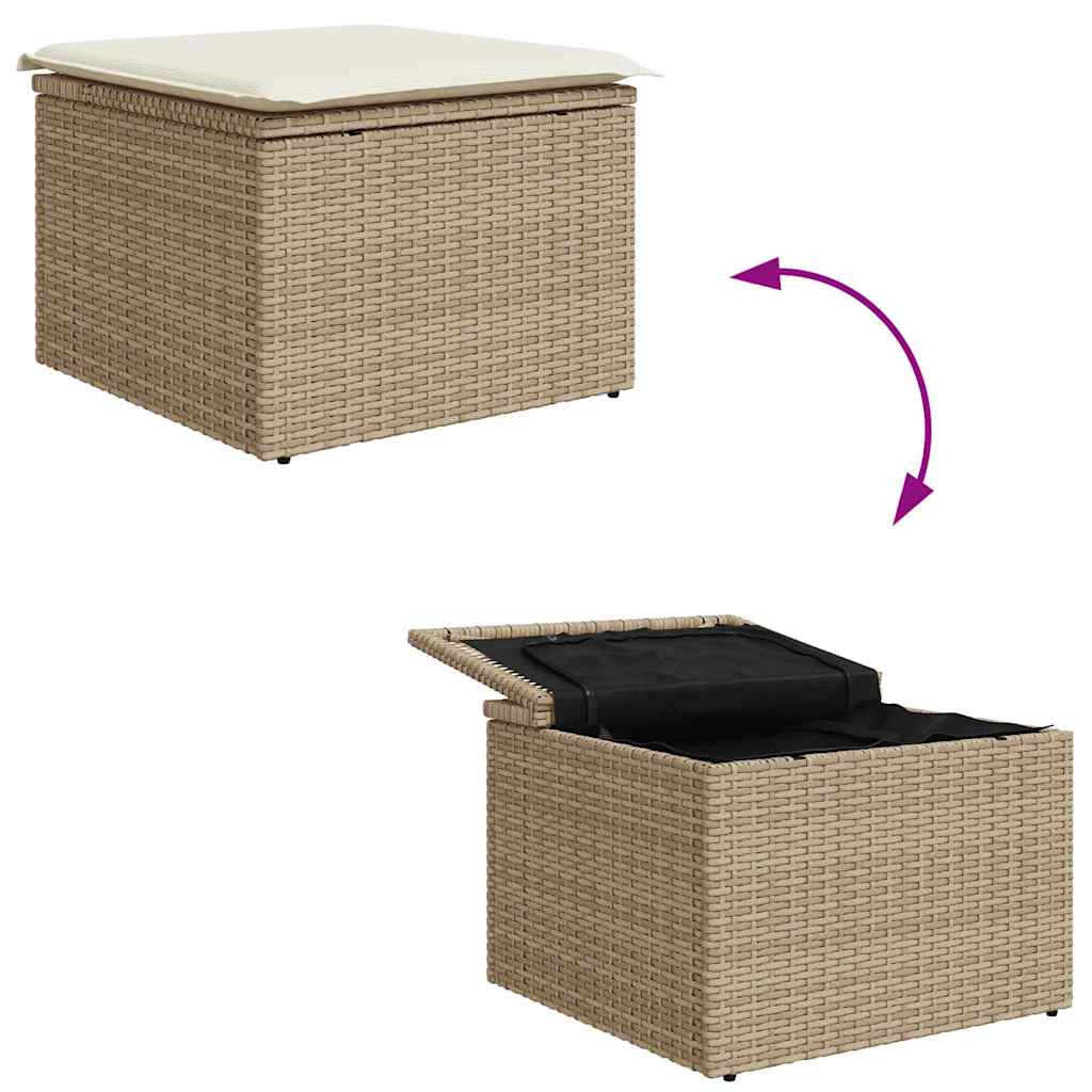 Garten Essgruppe mit Kissen mit Speicher 6 pcs Beige und Creme
