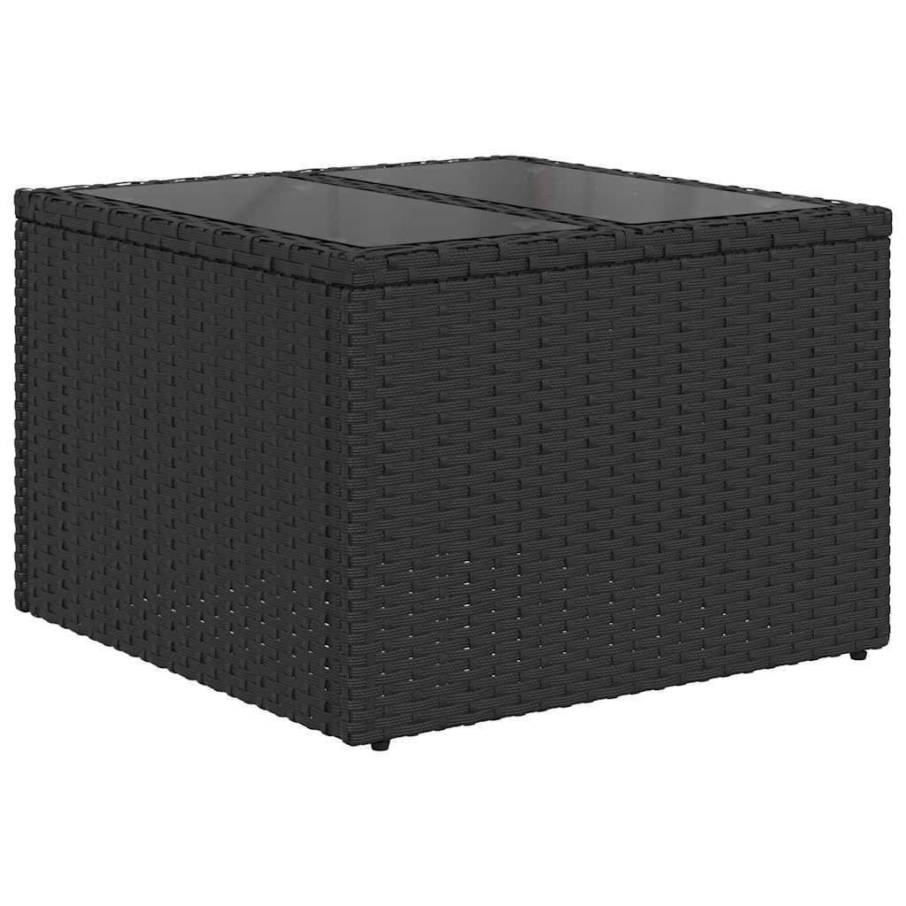 Gartensofa-set mit Kissen 8 pcs Schwarz Poly-Rattan