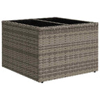 Gartensofa-set mit Kissen 8 pcs Grau und Marineblau Poly-Rattan