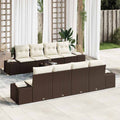 Garten-Sofa-Set mit Kissen 8 pcs Braun und Creme Poly-Rattan