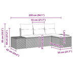 Garten-Sofa-Set mit Kissen mit Speicher 4 pcs Grau Poly-Rattan