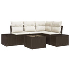 Gartensofa-set mit Speicher Braun und Creme Poly-Rattan