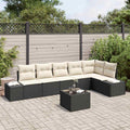Gartensofa-set mit Speicher Braun und Creme Poly-Rattan
