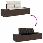 Gartensofa-set mit Speicher 8 pcs Braun und Creme Poly Rattan
