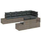 Gartensofa-set mit Speicher 8 pcs Grau Poly Rattan