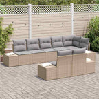Gartensofa-set 8 pcs Beige und Hellgrau Poly Rattan