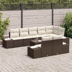 Gartensofa-set mit Speicher Braun und Creme Poly Rattan