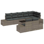 Gartensofa-set mit Speicher Grau Poly Rattan