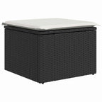 Garten-Sofa-Set mit Kissen 7 pcs Schwarz Poly-Rattan