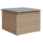 Garten-Sofa-Set mit Kissen mit Speicher 7 pcs Beige Poly-Rattan