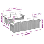 Gartensofa-set mit Speicher 8 pcs Grau Poly-Rattan