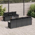Gartensofa-set mit Speicher 8 pcs Schwarz Poly-Rattan