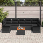 Gartensofa-set mit Speicher 8 pcs Schwarz Poly-Rattan