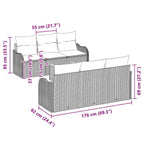 Gartensofa-set mit Speicher 7 pcs Grau Poly-Rattan