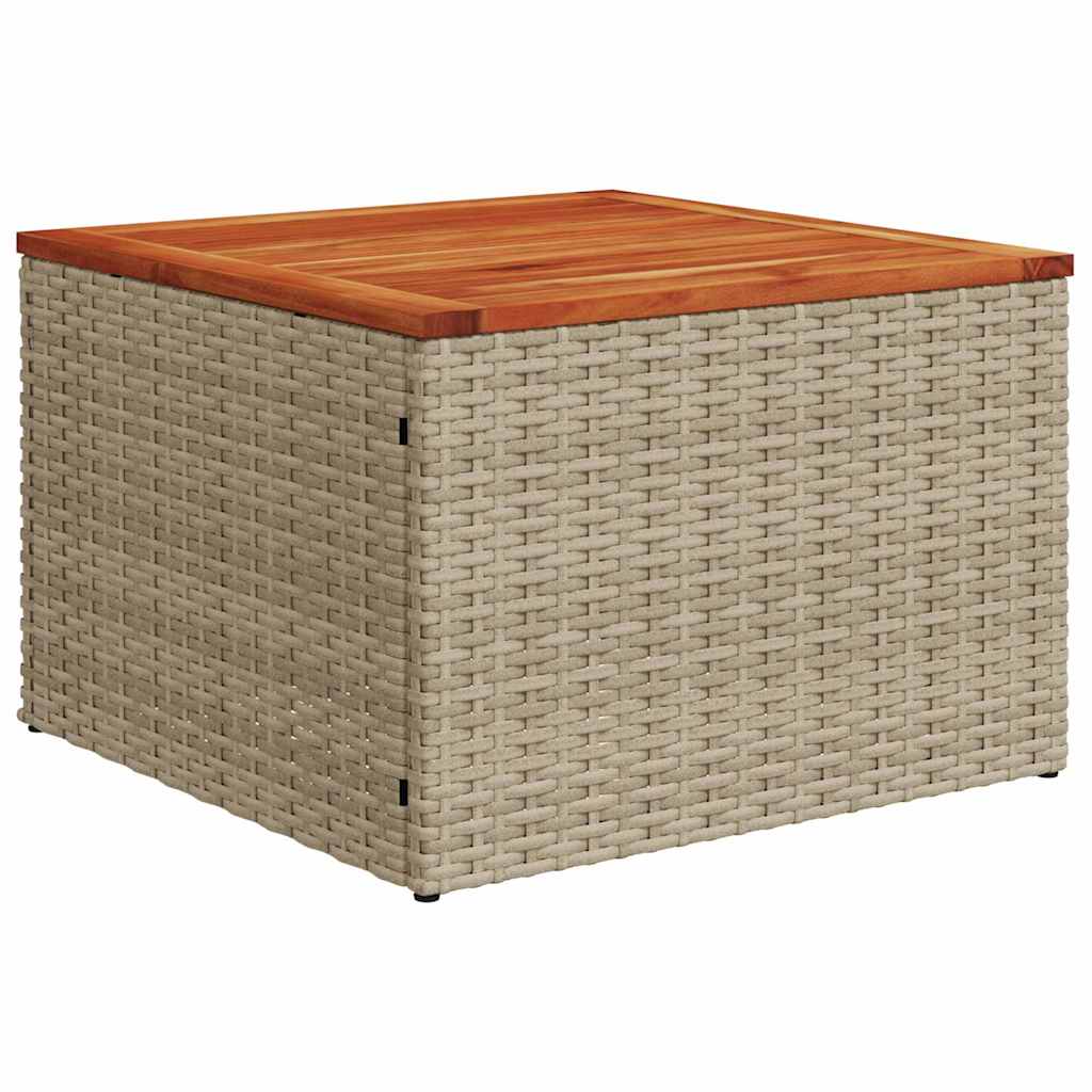 Gartensofa-set mit Speicher 7 pcs Beige und Creme Poly-Rattan