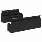 Gartensofa-set mit Speicher 8 pcs Schwarz Poly-Rattan