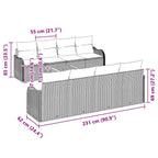 Gartensofa-set 9 pcs Beige und Hellgrau Poly-Rattan
