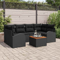 Gartensofa-set mit Speicher 7 pcs Schwarz Poly-Rattan