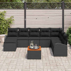 Gartensofa-set mit Speicher 9 pcs Schwarz Poly-Rattan