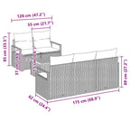 Gartensofa-set mit Speicher 6 pcs Schwarz Poly-Rattan