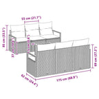 Gartensofa-set mit Speicher 7 pcs Schwarz Poly-Rattan