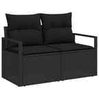 Gartensofa-set mit Speicher 8 pcs Schwarz Poly-Rattan