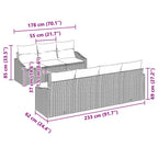Gartensofa-set 8 pcs Beige und Hellgrau Poly-Rattan
