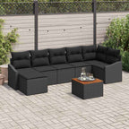 Gartensofa-set mit Speicher 8 pcs Schwarz Poly-Rattan
