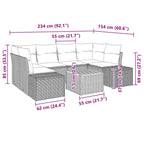 Gartensofa-set mit Speicher 7 pcs Schwarz und Creme Poly-Rattan