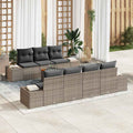 Gartensofa-set mit Speicher 8 pcs Grau Poly-Rattan