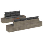 Gartensofa-set mit Speicher 8 pcs Grau Poly-Rattan