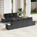 Gartensofa-set mit Speicher 8 pcs Schwarz Poly-Rattan
