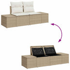 Gartensofa-set mit Speicher 8 pcs Beige und Creme Poly-Rattan