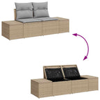 Gartensofa-set 9 pcs Beige und Hellgrau Poly-Rattan