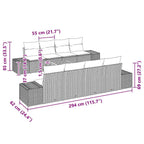 Gartensofa-set 9 pcs Beige und Hellgrau Poly-Rattan