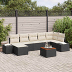 Garten-Sofa-Set 8 pcs Schwarz und Weiß