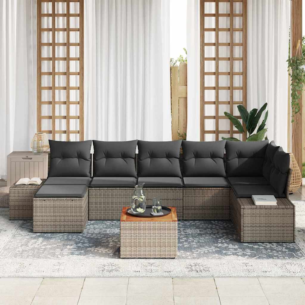 Garten-Sofa-Set 8 pcs Grau