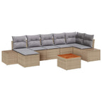 Garten-Sofa-Set 8 pcs Beige und Hellgrau