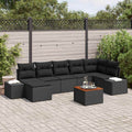 Garten-Sofa-Set 8 pcs Schwarz