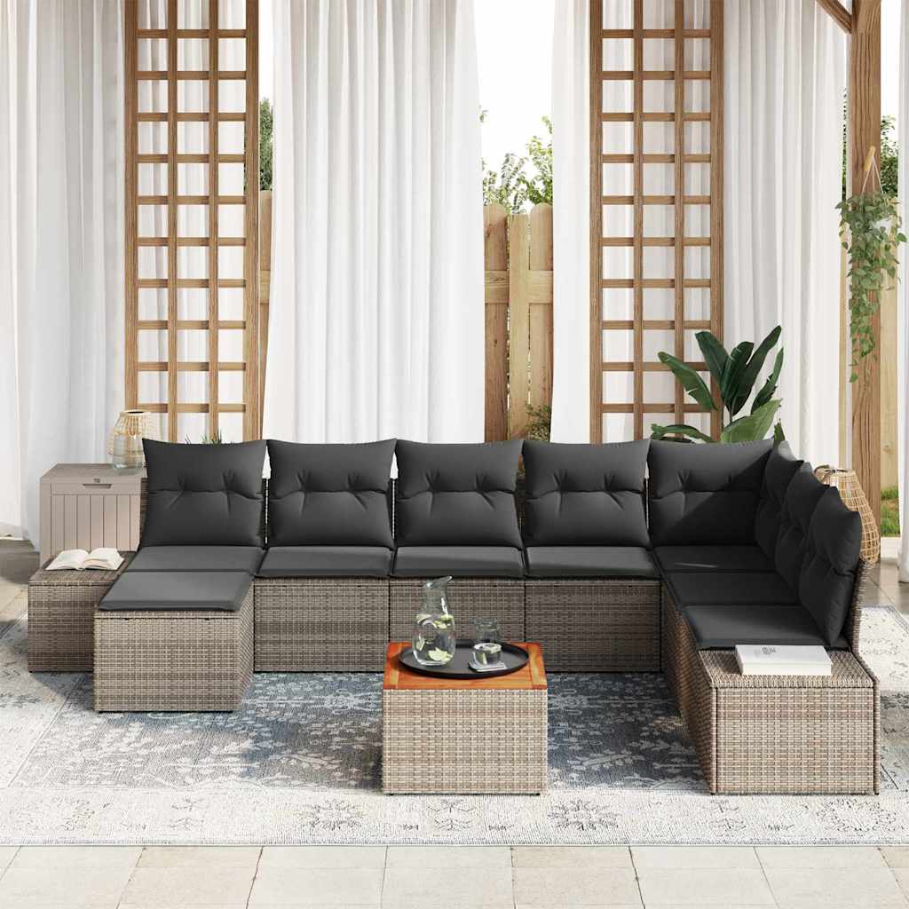 Garten-Sofa-Set 9 pcs Grau