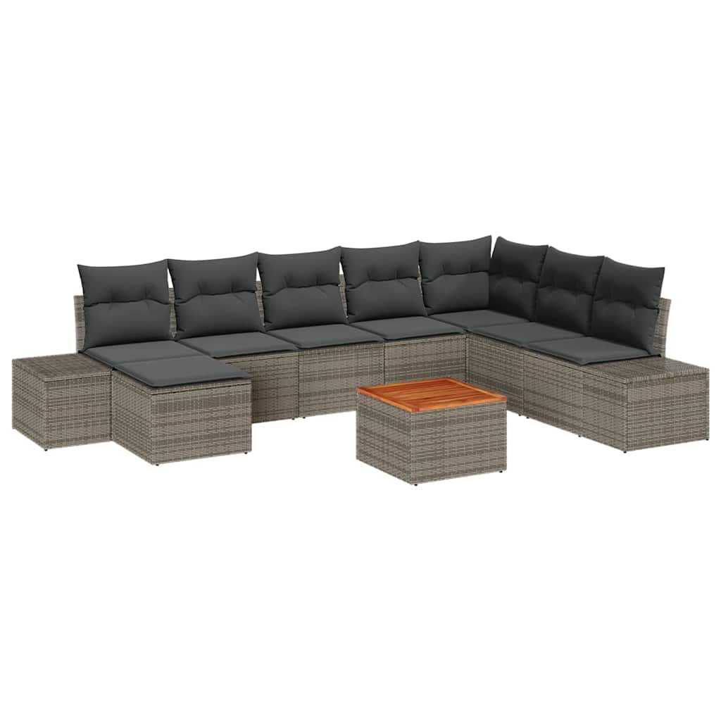 Garten-Sofa-Set 9 pcs Grau