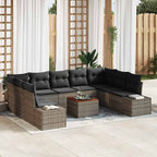 Garten-Sofa-Set mit Speicher 10 pcs Grau