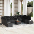 Garten-Sofa-Set mit Speicher 11 pcs Schwarz