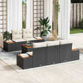 Garten-Sofa-Set mit Speicher 6 pcs Schwarz Poly Rattan