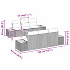 Garten-Sofa-Set mit Speicher 7 pcs Schwarz Poly Rattan