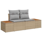 Garten-Sofa-Set mit Kissen mit Speicher 8 pcs Beige Poly Rattan