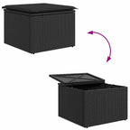 Gartensofa-set mit Kissen 4 pcs Schwarz Poly Rattan