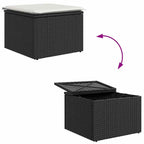 Gartensofa-set mit Kissen 6 pcs Schwarz und Creme Poly Rattan