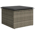 Gartensofa-set mit Kissen mit Speicher 9 pcs Grau Polyrattan