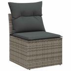 Gartensofa-set mit Kissen mit Speicher 6 pcs Grau Polyrattan